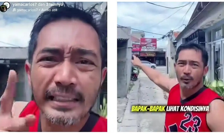 Aktor Yama Carlos mengunggah video kabel semrawut di Ciputat, Tangerang Selatan. Ia menilai kondisi itu berbahaya dan meminta pemerintah segera bertindak. (Foto: Instagram @yamacarlos7)