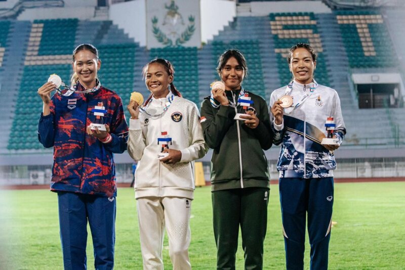 Tujuh emas diraih cabang atletik Indonesia hingga hari keempat SEA Games Thailand 2025. (Foto: Istimewa)