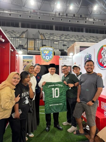 Kolaborasi GSI dan Kementerian Pemuda dan Olahraga (Kemenpora) dalam program pembinaan sepakbola berbasis energi panas bumi. (Foto : Istimewa)