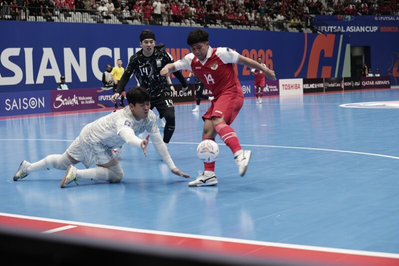 Timnas Futsal Indonesia menang telak 5-0 atas Korea Selatan pada laga pembuka AFC Futsal Asian Cup 2026 di Jakarta.(Foto : Ary Kristianto)