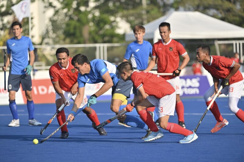 Timnas Hoki Putra Indonesia menang 4-3 atas Kazakhstan dan menjaga peluang lolos ke semifinal kualifikasi Asian Games 2026. (Foto: Istimewa)