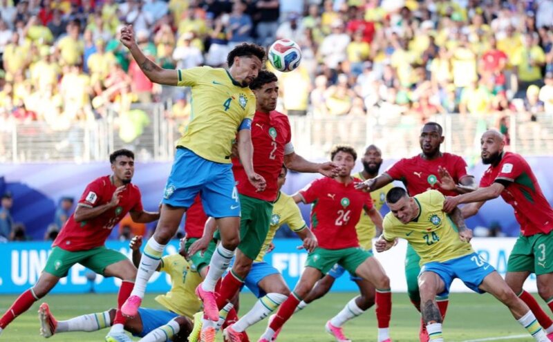 Brasil bermain imbang 1-1 melawan Maroko pada laga Grup C Piala Dunia 2026. Vinicius Junior mencetak gol penyeimbang bagi Selecao. (Foto: Reuters)